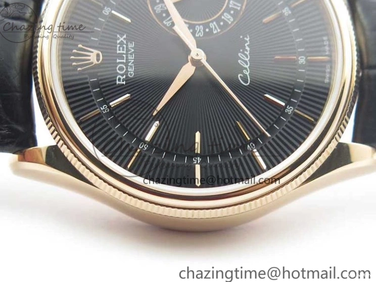 Markers Edition on Date BP Real Stick Cellini Black SA3165 RG 50519 Best Black Maker Dial Strap Leather 0725
